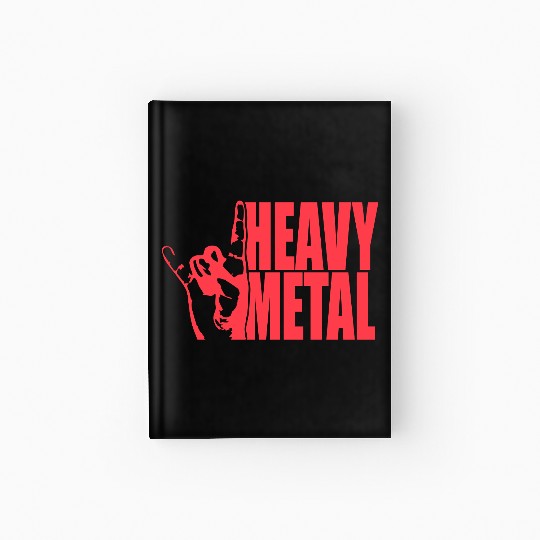 Heavy Metal Fun Hard Rock Music Horns Hand Gesture Hardcover Journal