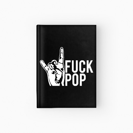 Fuck pop charts music heavy metal fun hand gesture Hardcover Journal
