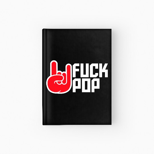 Fuck pop charts music heavy metal fun hand gesture Hardcover Journal