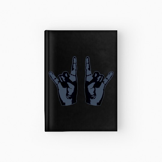 Heavy Metal Fun Hard Rock Music Horns Hand Gesture Hardcover Journal