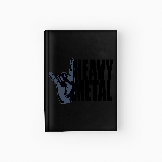 Heavy Metal Fun Hard Rock Music Horns Hand Gesture Hardcover Journal