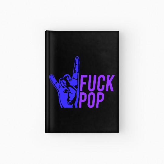 Fuck pop charts music heavy metal fun hand gesture Hardcover Journal