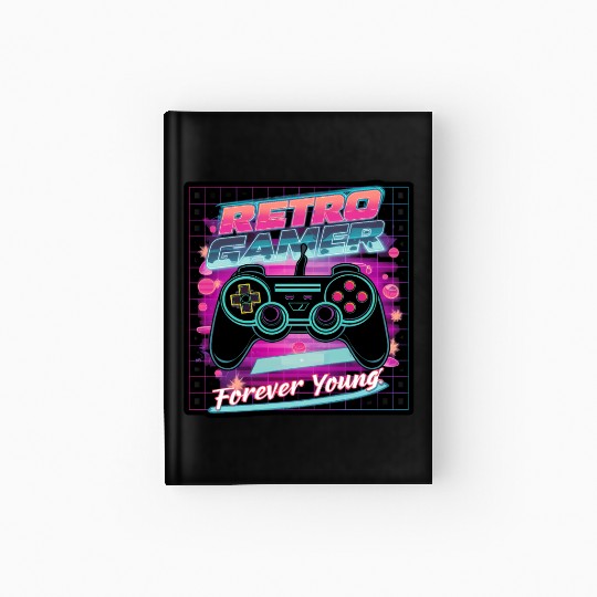 Retro Gamer Forever Young 01 sticker Hardcover Journal