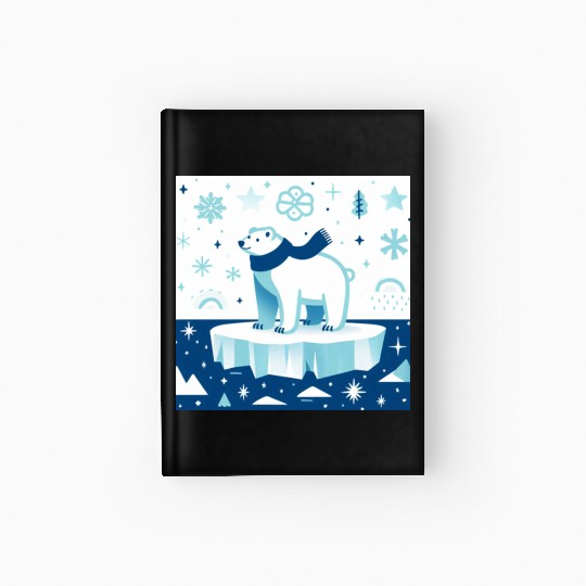 Polar Bear in Winter Wonderland Hardcover Journal