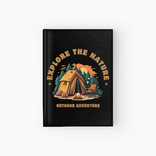 camping, nature, forest, camping trip, adventure, Hardcover Journal