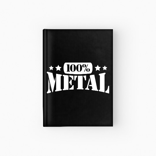 100 % Percent Rock Heavy Metal Music Text Logo Hardcover Journal