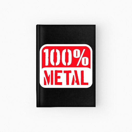 100 % Percent Rock Heavy Metal Music Text Logo Hardcover Journal
