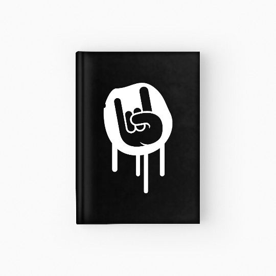 Heavy metal graffiti drop horn finger hand gesture Hardcover Journal