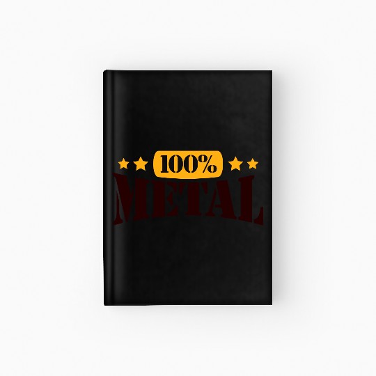 100 % Percent Rock Heavy Metal Music Text Logo Hardcover Journal