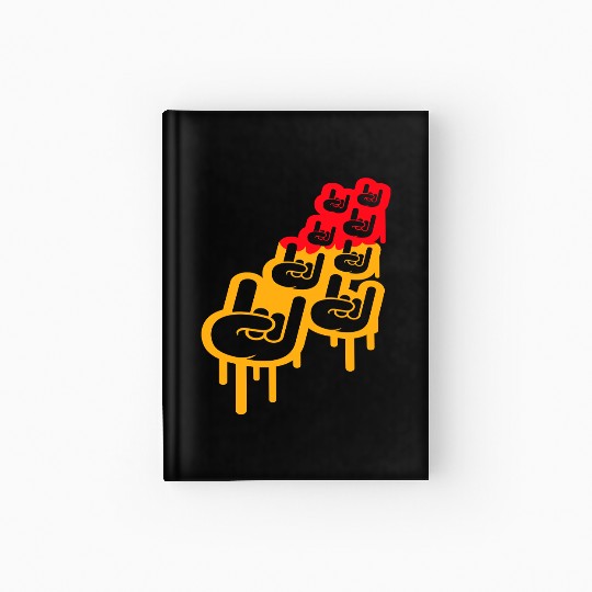 Heavy metal graffiti drop horn finger hand gesture Hardcover Journal