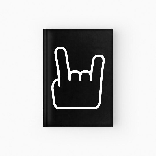 Heavy Metal Fun Hard Rock Music Horns Hand Gesture Hardcover Journal