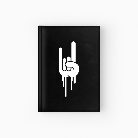 Heavy Metal Graffiti Drop Spray Horns Hand Gesture Hardcover Journal