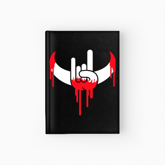 Heavy Metal Graffiti Drop Spray Horns Hand Gesture Hardcover Journal