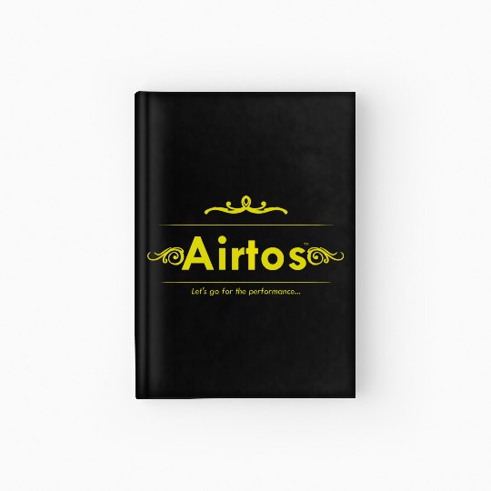 Yellow Airtos logotext with DESIGN Hardcover Journal