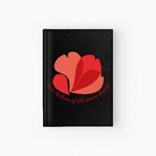 Vintage Botanical Red Poppy Heart Graphic Flower Hardcover Journal