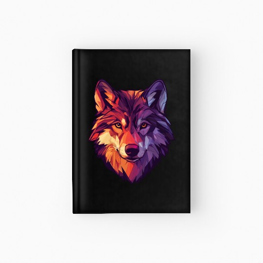 Floral Wolf Vintage Flowers Wolf Face for Wolves Hardcover Journal