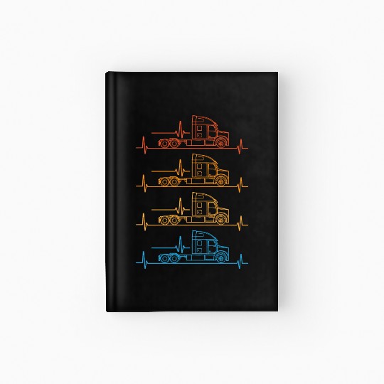 Truck driver heart beat Trucker Funny Truck Driver Hardcover Journal