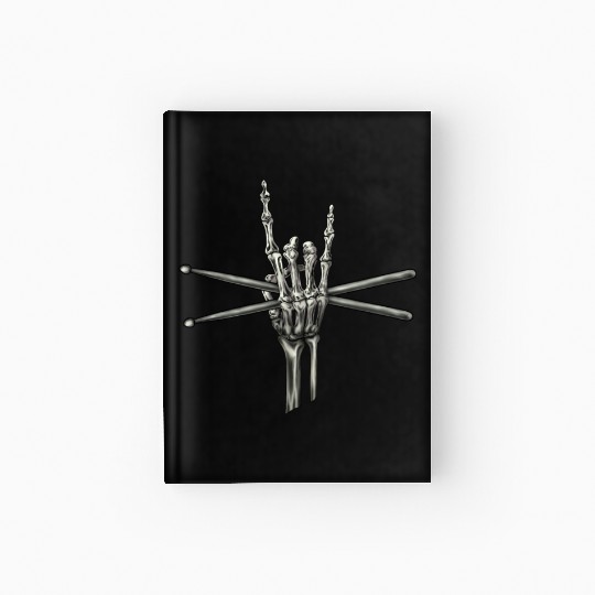 Skeleton Hand Drumsticks Hardcover Journal