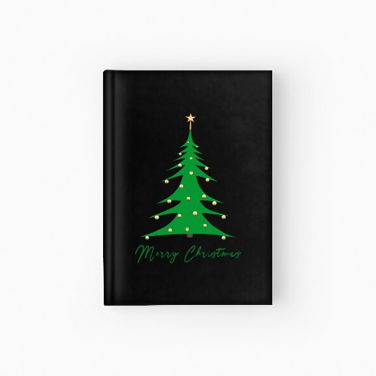 Elegant Christmas Tree with Gold Ornaments Hardcover Journal