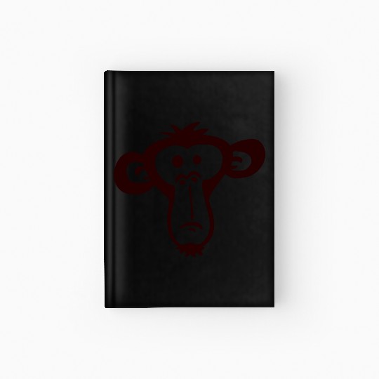 Sad Confused Monkey Head Funny Bored Primate Face Hardcover Journal