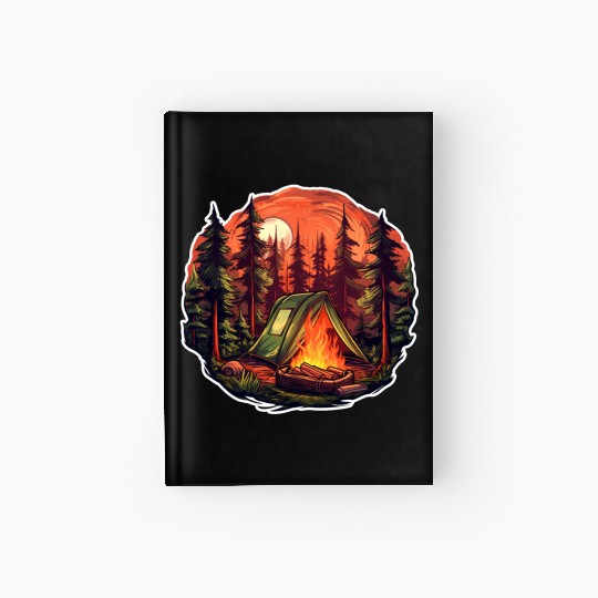 Tents Forest Nature Camping Hardcover Journal