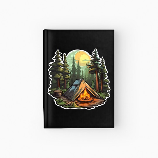 Tents Forest Nature Camping Hardcover Journal