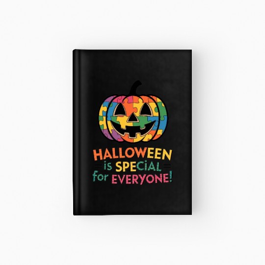 Colorful Puzzle Pumpkin Halloween Design Hardcover Journal
