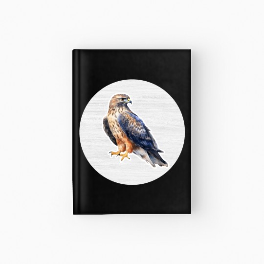 Hawk Watercolor Drawing Hardcover Journal