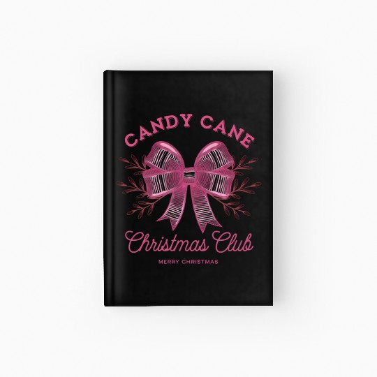 Pink Candy Cane Christmas Club Xmas Season Hardcover Journal