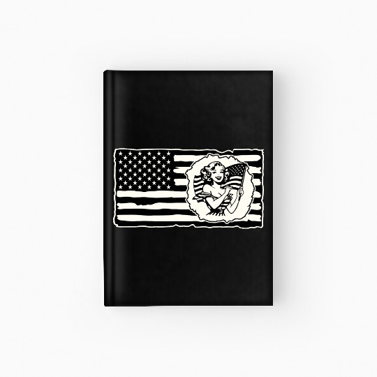 Retro Flag Girl © LIKE US ON FACEBOOK # Hardcover Journal