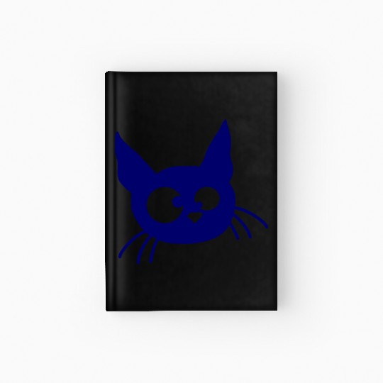 Crazy Cat Squinting Funny Eyes Grimace Fun Cartoon Hardcover Journal