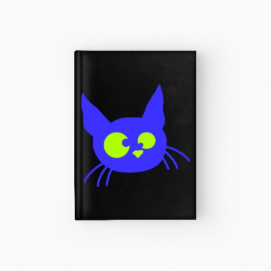 Crazy Cat Squinting Funny Eyes Grimace Fun Cartoon Hardcover Journal