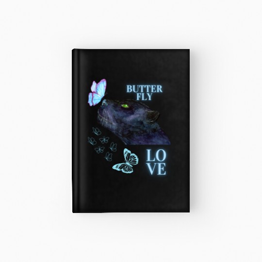 black panther lover butterfly Hardcover Journal