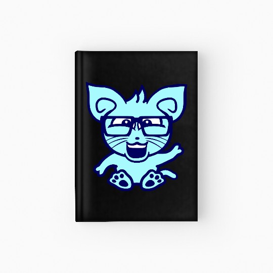 Nerd Cat Horn-rimmed Glasses Geek Smart Kitten Fun Hardcover Journal