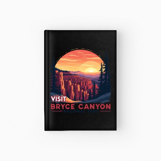 Bryce Canyon National Park Retro Illustraion V 01 Hardcover Journal