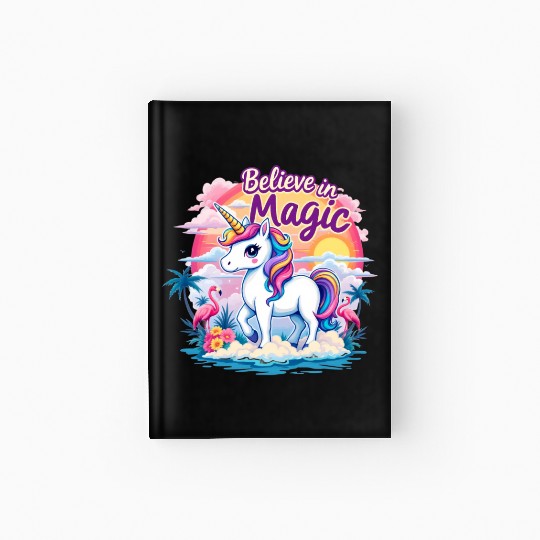 Believe In Magic Unicorn Fantasy Adventure Hardcover Journal