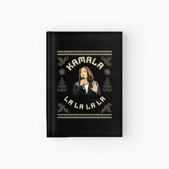 Kamala Harris singing Christmas Carol Hardcover Journal