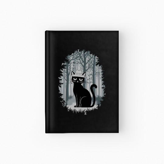 Cottagecore Cat in enchanting Forest Hardcover Journal