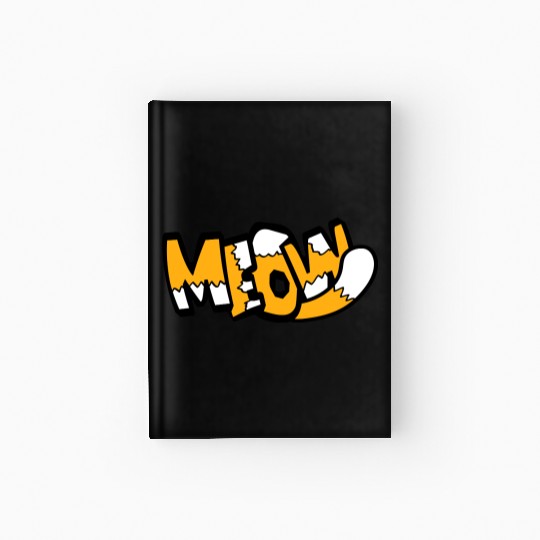 Funny Meow Cat Cartoon Text Quote Comic Letters Hardcover Journal