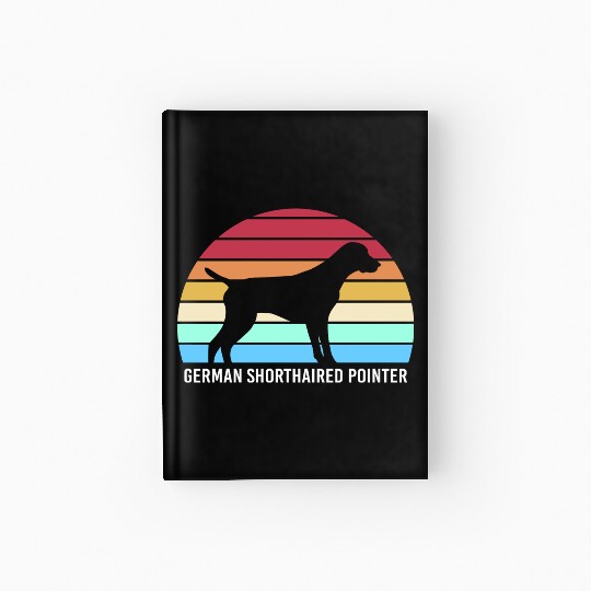 Retro German Shorthaired Pointer Dog Silhouette Hardcover Journal