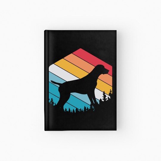Retro Dog Silhouette German Shorthaired Pointer Hardcover Journal