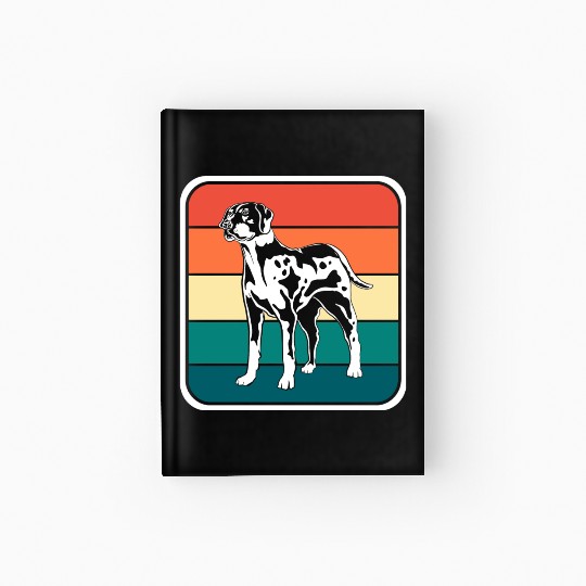 Retro Colorful Louisiana Catahoula Leopard Dog Hardcover Journal