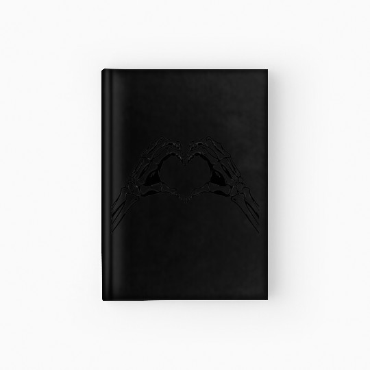 Cute Skeleton Hand Heart Scary Hands Hardcover Journal