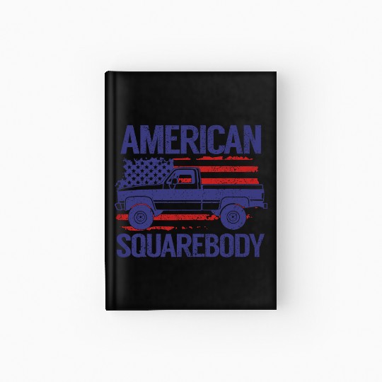 Classic C10 American Square Body Truck USA Flag Hardcover Journal