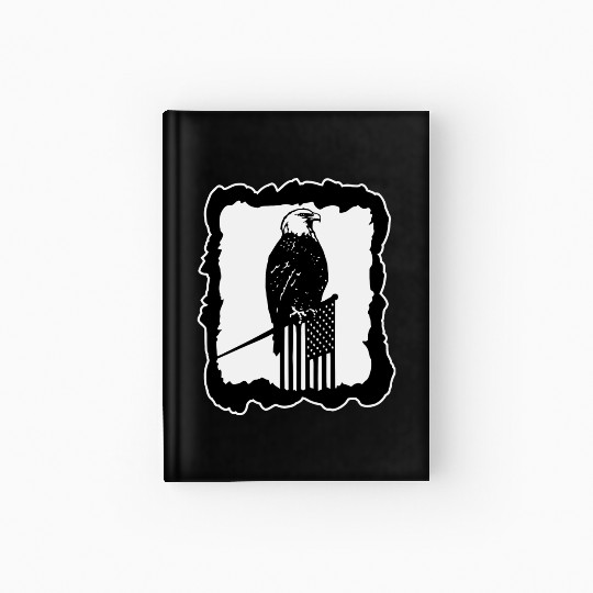 Framed Eagle On Flag Pole LIKE US ON FACEBOOK # Hardcover Journal