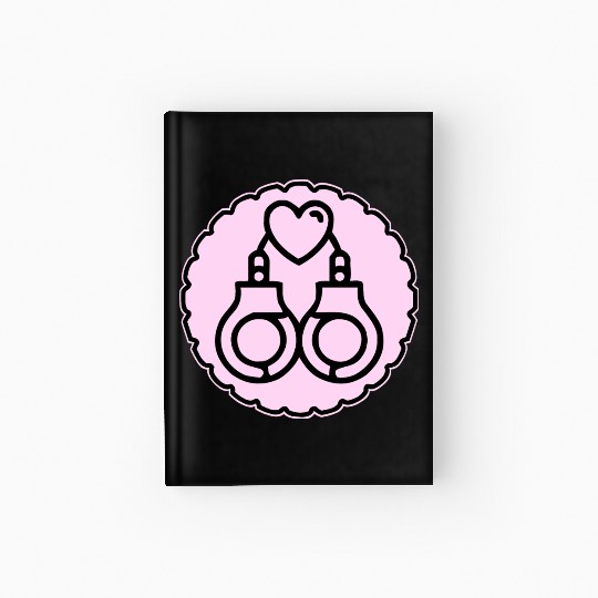 Pink Heart & Handcuffs LIKE US ON FB #USAPatriotG Hardcover Journal