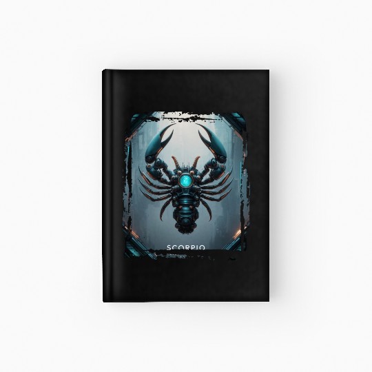 Zodiac sign Scorpio in cyberpunk era Future Hardcover Journal