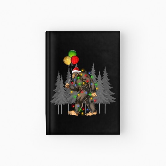 Bigfoot Believe Christmas Tree Sasquatch Santa Hardcover Journal