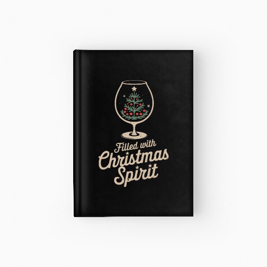 Filled with Christmas Spirit Glass Hardcover Journal