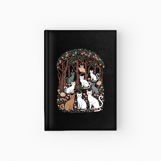 Cottagecore Cats in enchanting Forest Hardcover Journal